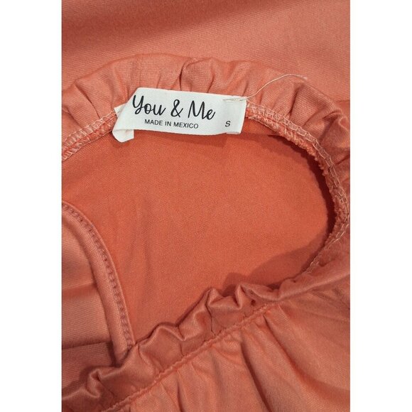 NWOT You & Me Ruffled Coral Sleeveless Blouse/Size. S - Picture 5 of 6